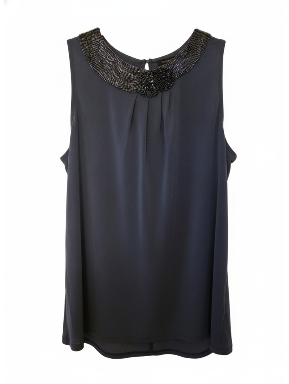 EUC Banana Republic Beaded Collar Sleeveless Blouse Large